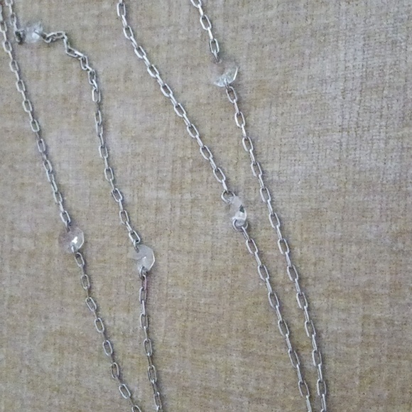 Vintage Liz Claiborne Double Strand Crystal Chain Necklace - Picture 5 of 5